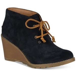 NEW Sperry Top-Sider Black Wedge Booties size 8
